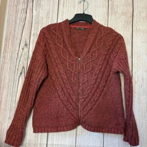 Woolrich Womens kit zip up Wool blend cardigan sweaters size Large